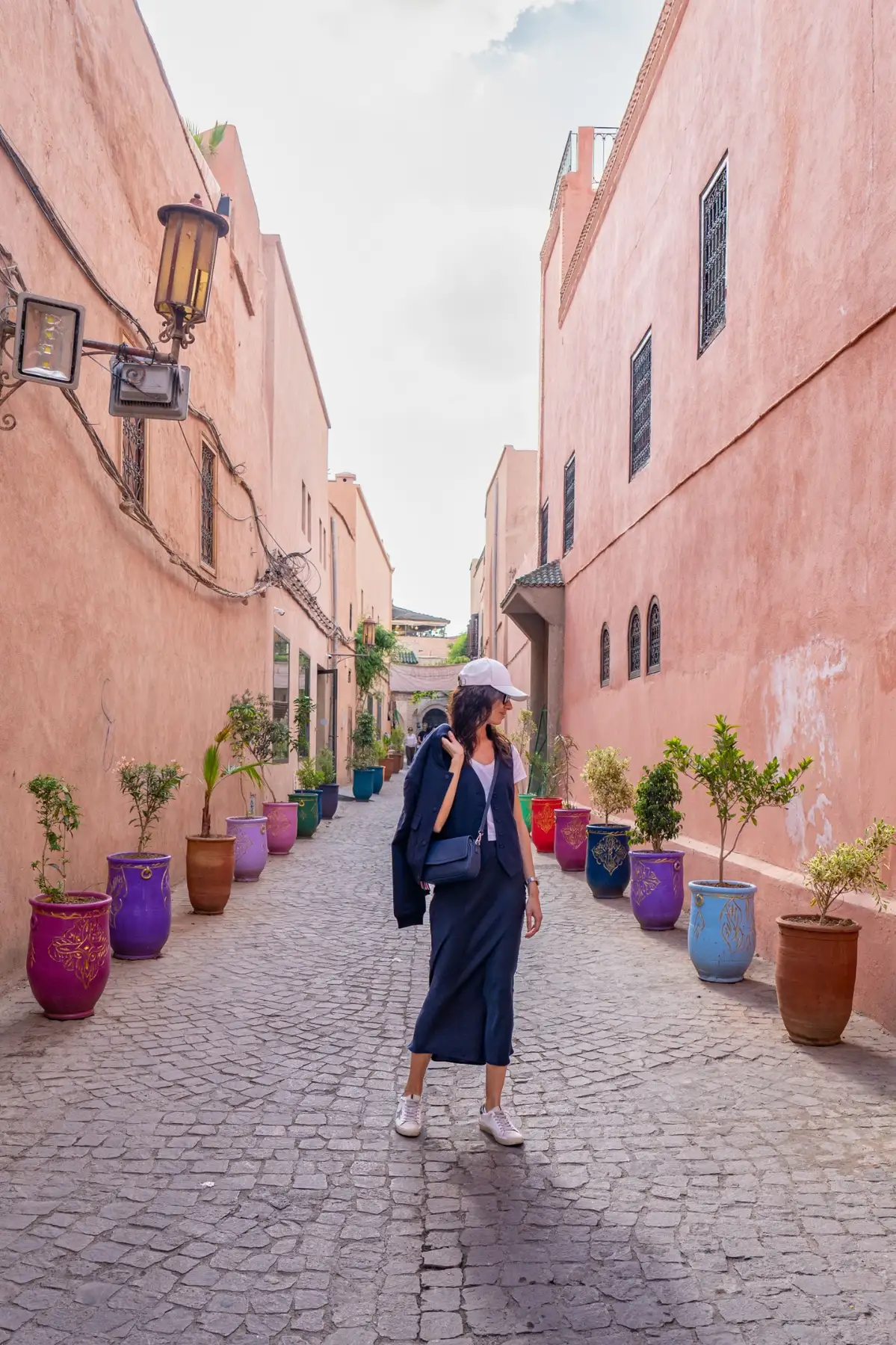 Casablanca tours — Arched walkways and shops in the Habous quarter of Casablanca