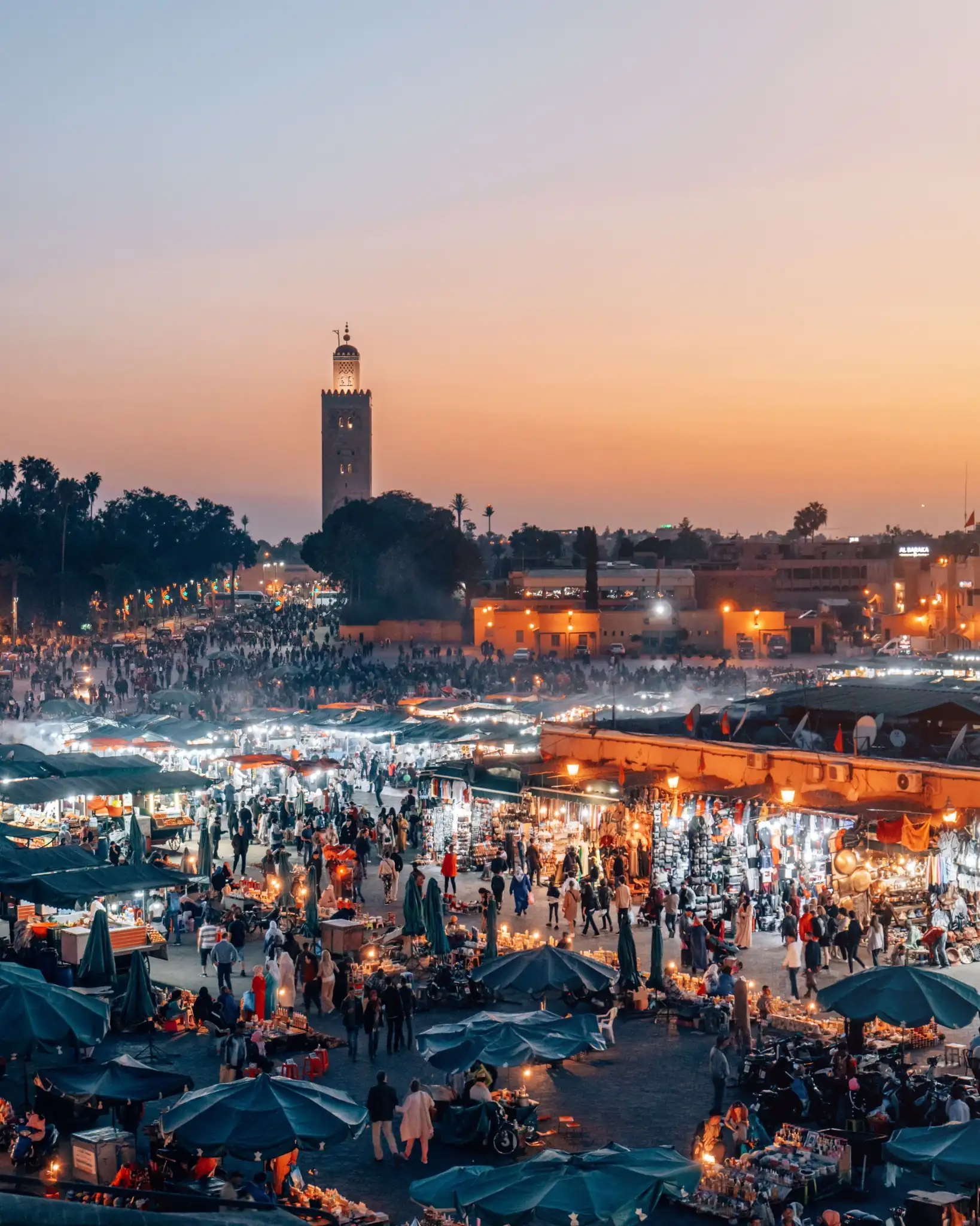 aerial view of the djemaa el fna marketplace