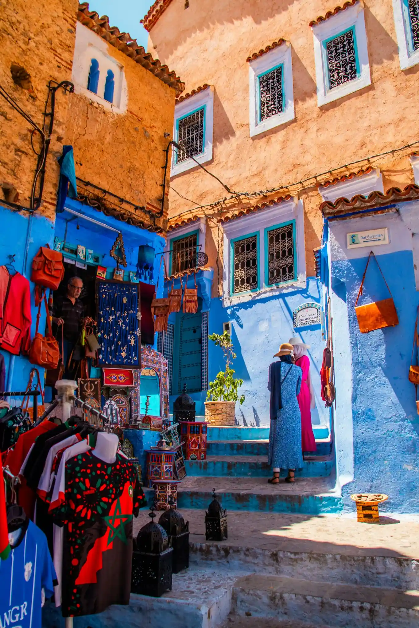 Cafés and the Kasbah on Plaza Uta el-Hammam in Chefchaouen
