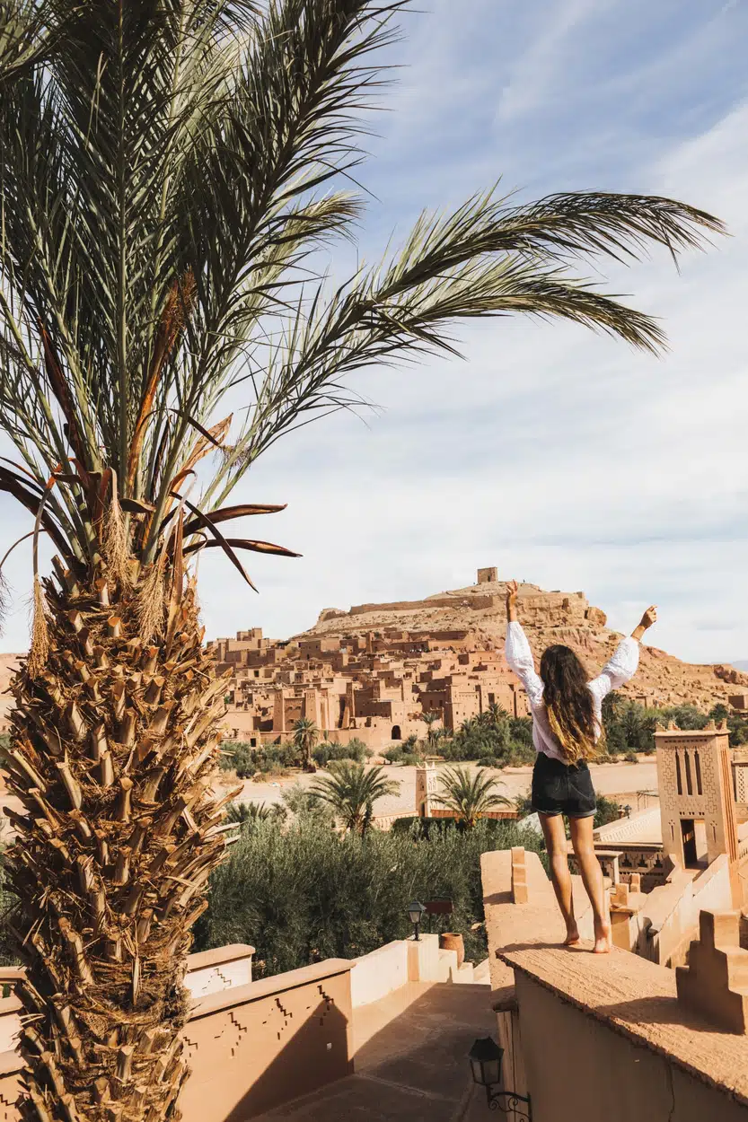 Golden sunset over Aït Benhaddou fortified village