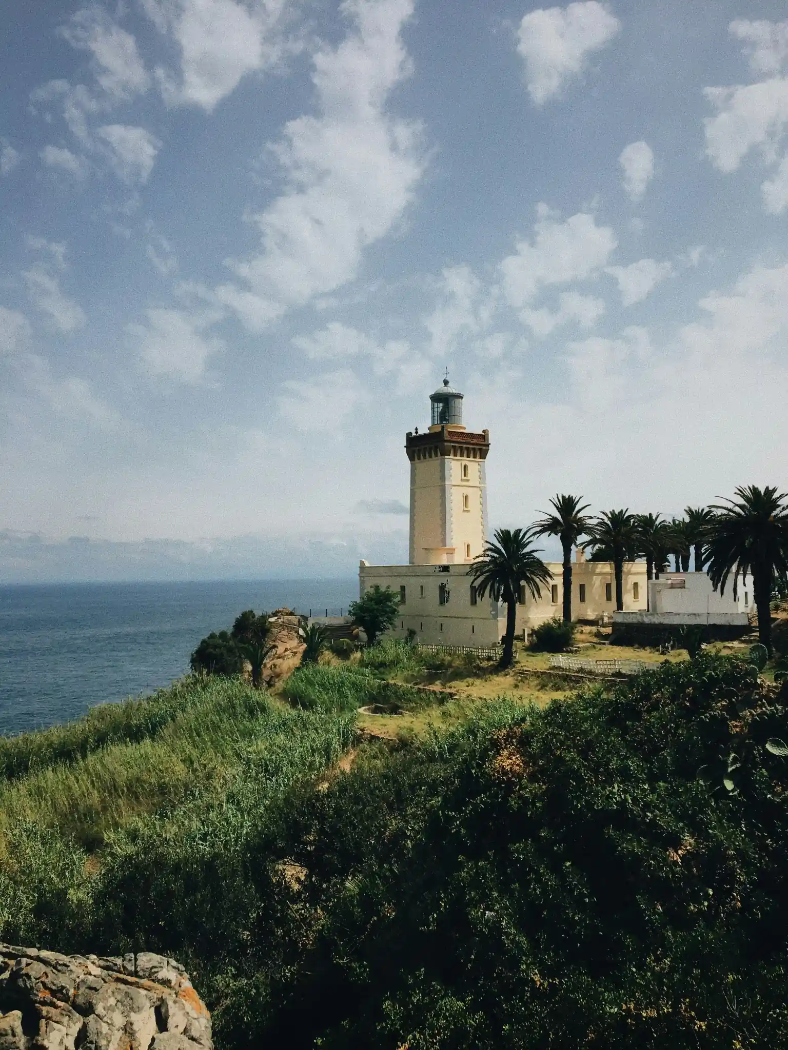 Lighthouse at Cap Spartel where the Atlantic meets the Mediterranean near Tangier