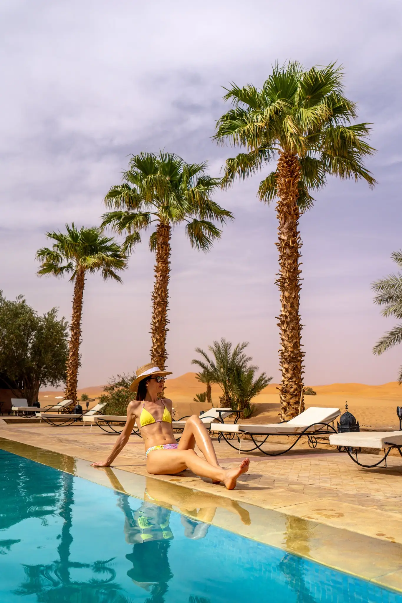 Lush palm groves lining the Skoura Oasis valley floor during Marrakech Desert Tours 3 Days.