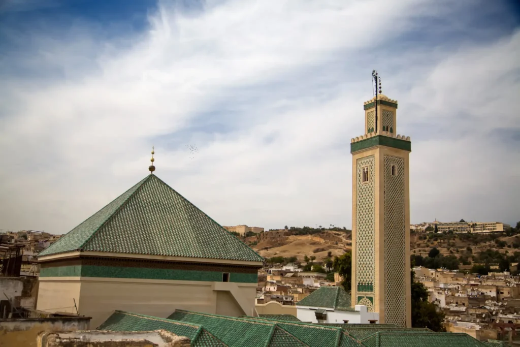 Monumental Bab Mansour gate in the imperial city of Meknes